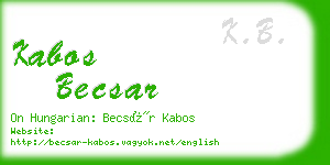 kabos becsar business card
